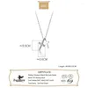 Pendants Trustdavis Real 925 Silver Silver Fashion Double croix CZ Collier de clavicule courte pour femmes Bijoux Fine Jewelry DA246