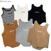 MUI Mui Tank Top Onregelmatige tanktop gestreepte gebreide vest voor dames mouwloze breisels t shirts bijgesneden tees street style vesten yoga sport tops miui 902