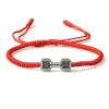 Brins Bracelet à tisser à corde rouge tendance pour hommes Braceletsbangles de la mode