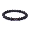 Brins Fashion Natural Lava Stone Berges en bois Énergie Yogi Elastic Stand Bracelet Brangle For Men Accessoires Jewelry Valentin Cadeau