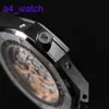 Regardez la série de bracelets modernes Royal Oak 26579ce Black Ceramic Automatic Machinery Mens 41mm Black Ceramic Watch