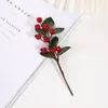 Decorative Flowers 5Pcs Artificial Berry Pine Needle Christmas Decoration Xmas Tree For Home Navidad Year Decor Gift Box Ornaments Accessory