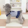 Dog Apparel Little Clothes Spring Thin Strap Denim Skirt Cute Bear Stripe Dress Small Teddy Towable Two Legged Pet Clothing