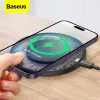 Chargers Baseus 15W Fast Wireless Charger For iPhone 14 13 12 For Airpods Visible Qi Wireless Charging Pad For Samsung S22 Xiaomi Poco x5