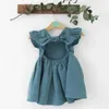 Girl Dresses Carina Bowknot bambine abito da festa bianca in cotone traspirante per 1 2 3 4 5 anni bambini a-line.