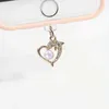 Cell Phone Anti-Dust Gadgets Mobile phone dust plug love dolphin pearl fashionable alloy inlaid diamond pendant jewelry Y240423