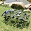 Camp Furniture Grid Folding Camping Rack Ourdoor Portable Vouwtafel opvouwbare opbergplank Picnic gemakkelijk te dragen lichtgewicht tafel Y240423