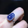 Pierścienie klastra Naturalne niebieskie rutylowane kwarc Dumortierite Regulowany pierścień 13/9,6 mm pi xiu kobiety biżuteria aaaaaaa