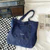 Torby na zakupy kobiety jeansowe torba na ramię kobietę niebieskie płótno torebka torebka swobodne dżinsy vintage messenger duże książki