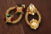 Oorbellen Europese en Amerikaanse vintage modelicht luxe glazen oorclips sieraden voor vrouwen