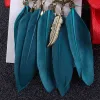 Kolczyki jiofree wysokiej jakości vintage bohemia Blue Feather Clip na kolczykach bez przebijania dla dziewczątej imprezy nie ma dziury