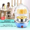 Appareils 110 V / 220V Electric Egg Choiler Double-couche Multifinection Corn Egg Custard Automatic Steamer 14 Oeufs Breakfast Egg Cooker