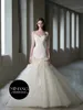 Designer Wedding Dress 2024 New French Romantic strapless Bride Wedding Dress Handmade 3D Flower Slim Fit Mermaid Tug Dress