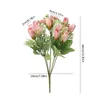 Fleurs décoratives Magnolia Bouquet artificiel 30 cm de longueur 10 têtes de soie fausse pour la cérémonie de mariage Vase de table de décoration intérieure