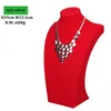 Sachets de bijoux Buste de modèle de velours rouge montre le mannequin affichage collier pendentif de chaîne de chaîne de support décoré bracelet rack