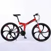 Cyklar 24/26 tum mountainbike 21Shastighet Folding Bicycle Adult Bike Mens and Womens Mountain Bike Spoke Wheel and Knife Wheel Y240423