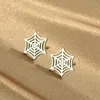 Stud Earrings Kinitial Halloween Stainless Steel Spider Web Earring Men Women Punk Jewelry Gift