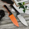 BM 15201 Altitude Fixed Blade Knife Orange DLC/Stonewashed Blade Nylon Fiber Handtag med mantel utomhusöverlevnad Taktiska raka knivar 15002 15017 15006 535