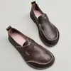 Sapatos casuais slip-on slip-on sloafers tênis de couro genuíno mocassins 2024 Women Women Summer Flat