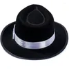 Berets Fedora Hat for Women Men with Belt Panama Magik Black Cosplay Dress Up