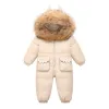 Coats 30 Baby Dinosaur Cleren Snowsuit 90% Duck Down Jacket For Girls Coat Winter Overalls Kids Park baby Boy Sneeuw Draag waterdicht