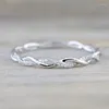 Cluster Rings Fashion Thin String Twist 925 Silver Mini Finger Ring Micro Diamond Full Pave Setting Nobility Cute Jewelry For Wedding