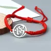 Strands Charm Om simbolo fatto a mano intrecciata corda intrecciata regolabile braccialetti neri rosso donna uomo fortunato gioiello di moda gioiello regalo preghiera