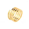 Pierścienie klastra Yun Ruo osobowość 4 -warstwowa otwarta pierścień Piermobójstwo Złota Kolor Woman Prezent Moda 316 L Tytanium Stalowa biżuteria nierdzewna nigdy nie zanikają