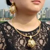 Dubai Jewelry Set for Women 45cm Necklace Morocco Gold Plated Stud Earrings Note Shape for Aesthetic Gifts Sexy Party Queen 240423