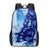 Bolsas Blue Dream Dream Butterfly 3D Sacos escolares impressos para meninos meninos Bolsas de livros Mulheres homens Mochilas casuais Mochilas Adolescentes Backpack de armazenamento