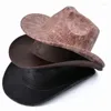Berets Western Cowboy Hat Cowgirl Cowgirl Mariage de mariage Headwear Halloween Headpiece Cosplay Costume Stage Shows