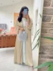 Этническая одежда Eid Diamond Abaya Set Set мусульманские женщины абаяс марокко кафтан халат атлас Maxi vestidos femme musulman sets 2024