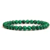 Strängar naturlig grön malachite stenarmband 4/6/8/10mm handgjorda runda pärlor armband par energyogar armband män kvinnor smycken