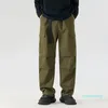 Pantaloni da uomo autunno casual da lavoro multi -tasca per le gamba dritta sciolta e versatile