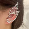 Ohrringe Silber plattiert Metall Elf Ohrhaufen Schmetterling Ohrklammern für Frauen Edelstahl Fairy Clip Ohrringe Hochzeit Mädchen Schmuck Geschenke