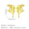 Stud -oorbellen kinitiale bohemia bloem oorheden mode sieraden roestvrij staal rozen vrouwen feestoor piercing pendientes