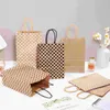 PCS Tote Bag Kraft Paper Back Christmas Gift Bags Party Favor Shopping Brown