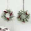 Dekorative Blumen künstlicher Weihnachtskranz DIY Fenster Requisiten Weihnachtsmall Layout Hangable Tür Pendellasse Ornament Home Dekoration 2024