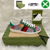 Chaussures féminines pour hommes baskets Ace Sneakers Low Casual Casual With Box Sports Trainers Designer Tiger brodé noir Blanc Green Stripes Jogging Femme Merveilleux Zapato 33