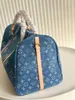 Luxury brand canvas travel bag unisex 50cm denim travel bag Large capacity fashion shopping bag High quality PU travel bag