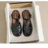 Sandals Large Size Flat Summer Designer Retro Braided Roman Platform Shoes Back Empty Luxury Womens