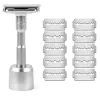 Blades Adjustable Double Edge Classic Safety Razor Travel Manual Shaving Razor 10 Pieces Double Edge Blade For Mens Wet Shaving