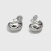 Boucles d'oreilles Amz Vente chaude Clip de bobine en métal épais sur des boucles d'oreilles lisses ovales rond en or plaques non percées boucles d'oreilles bijoux à la mode pour femmes cadeau