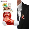 Broszki sheegior świąteczne buty świąteczne dla kobiet akcesoria dla mężczyzn Złote czerwone kołki broszkowe broszka
