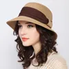 Muchique Boater Hats for Women Summer Sun Straw Hat Wide Brim Beach Hats Girl Outsid Travel Słomka Capalus Bow Hat B-7847 240418