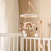 Baby Bed Bell Hanging Toy 012 mois né en bois mobile Mobile Music Box Honter du support de berceau accessoires pour nourrissons 240415