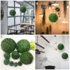 Kwiaty dekoracyjne sztuczne rośliny na zewnątrz symulowane symulacja kulki Milano Ball Topiary Moss Zielony okrągły wiszący fałszywy sufit trawy