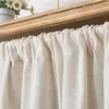 Nordisk stil korta gardiner för kök fast bomullslinne gardin vin skåp dörrfönster liten garderob 240422