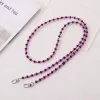 New Crystal Bead Crossbody Chain with Double Button Colored Hanging Chain Single Shoulder Bag Chain Pendant Handmade Drawstring