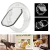 Cages Transparent Pet Door With Lock For Cat Puppy Dog Door With Lock Round Door Screen Window Sliding Glass Door Bidirectional Gate